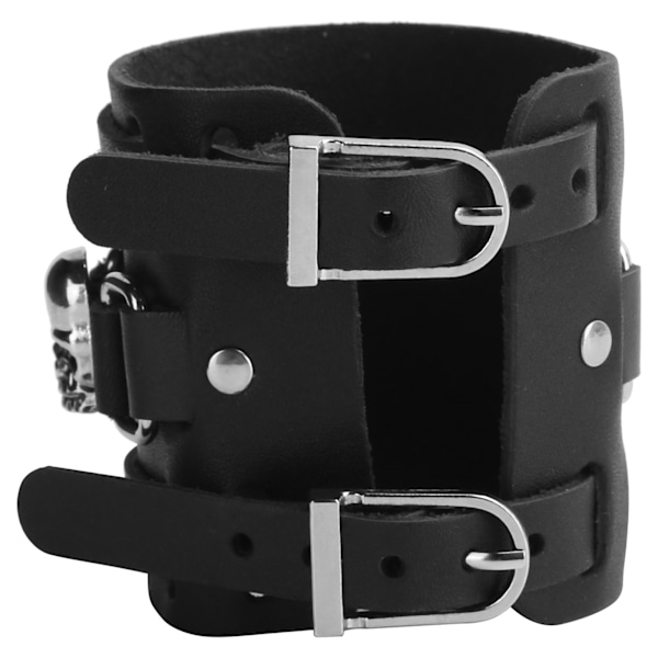 Metal Skull Läderarmband Punk Rock Style Justerbart armband för presentsouvenir