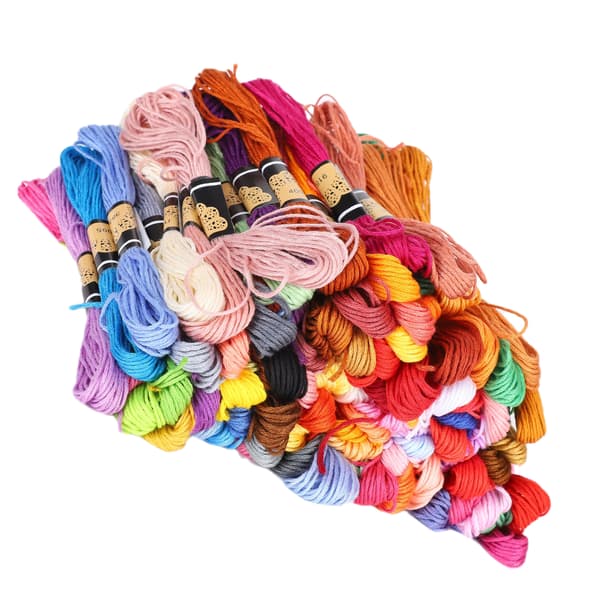 100 stk broderitråd korssting tanntråd flerfarget polyester bomull herstan 8 meter