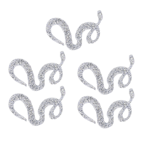 Slangeformet Strass Trim Bånd Mesh Wrap Rulle DIY Tøjtilbehør Applikation (sølv)