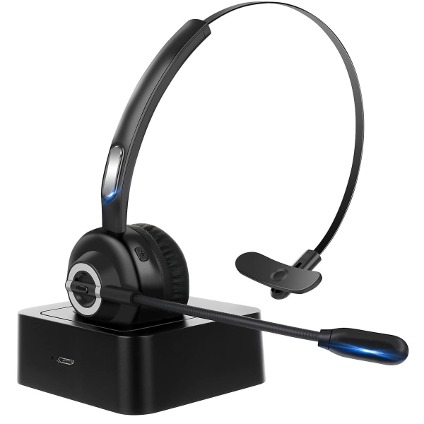 V5.0 brusreducerande handsfree Bluetooth -headset med mikrofonladdningsbas