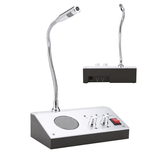 100-240V Dual Way Voice Mic Højttaler Intercom Vinduesdisk Interphone til sikkerhedsfirma US