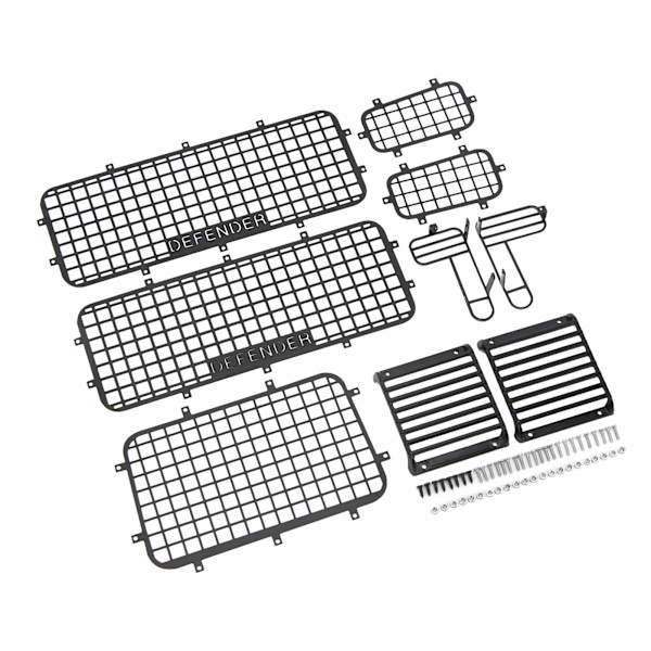 RC Metal Window Mesh Simulering Utsökt Förhindra repor RC Defender Window Guard för Traxxas TRX4 RC Cars