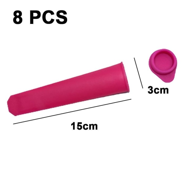 8-pak silikone Popsicle Forme Ice Pop Form med låg til baby, gør-det-selv ispinde/yoghurtstave/gelé