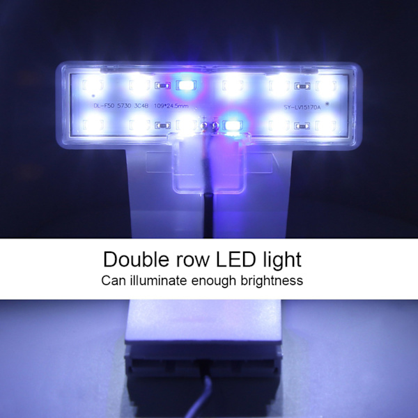 5W Akvarium LED Vandplanter Let Akvarium Effektiv Energibesparende Clip-On Belysning Lampe EU-stik 100-220V