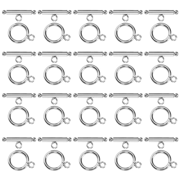 20 Set Armband Toggle Spännen Rostfritt stål OT Spänne Halsband Gör det själv Smycken Tillbehör