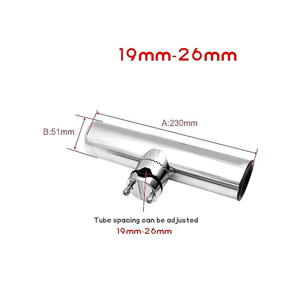 Kalastussauvanpidike kiskoille 19-26mm - Ruostumattomasta teräksestä valmistettu venevaruste