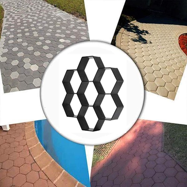 Hexagon Walk Maker Betongformar för vandringsgångar Trampstensform Trädgårdsvägform