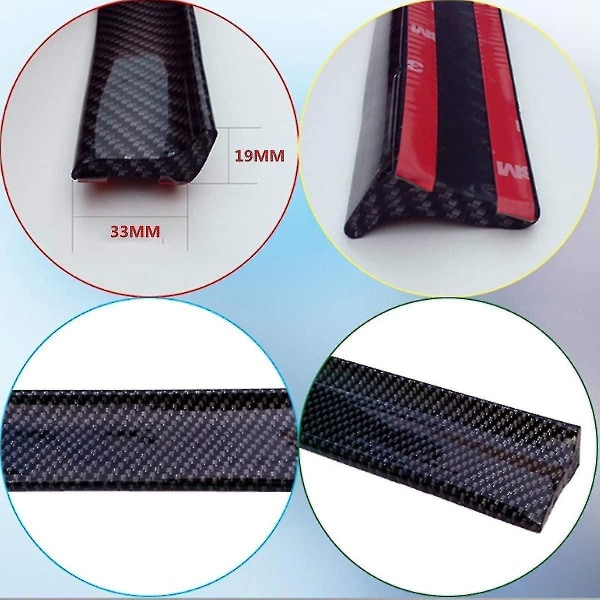 4,9 fot (150 cm) Universal Black Carbon Fiber Trunk Spoiler Lip Kit Bil Bakspoiler Exteriör Bakre Spoiler Kit Universal Passar