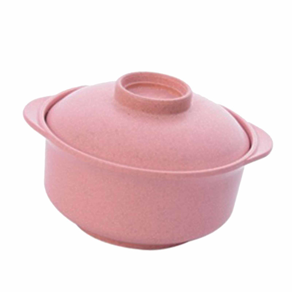 Instant Nuddelskål Nordisk Stil Studerende Multifunktionsmadbeholder med Låg Rosa