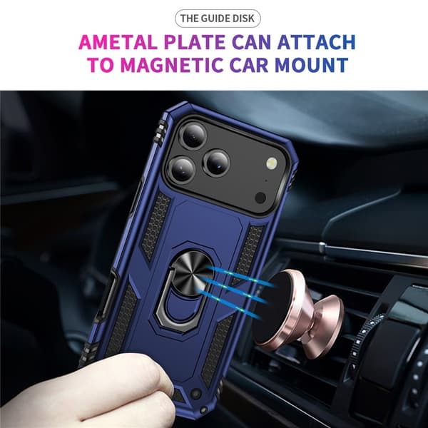 Kompatibel med iPhone 17 Pro Max Cover Stødsikkert Hybrid Ring Blå 60