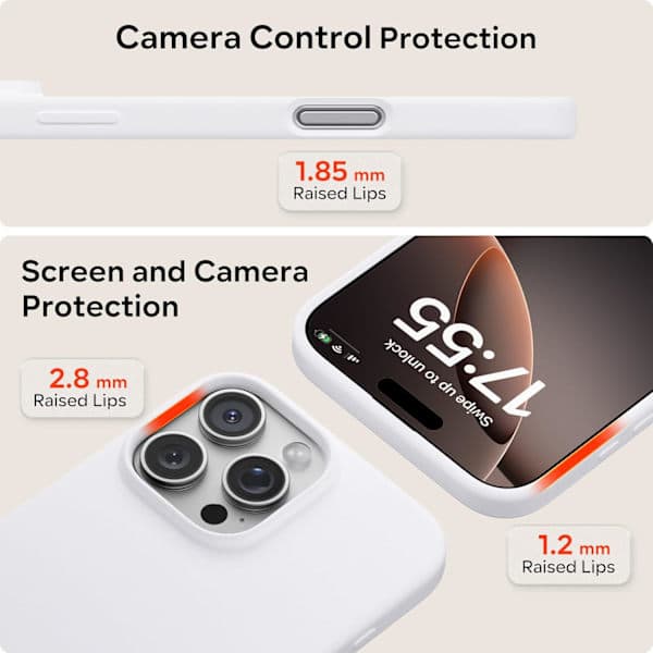 Flydende silikonecover til iPhone 17 Pro Max, Stødsikkert blødt telefoncover, Fuld beskyttelse, Sort Black[NX] Black iPhone 17 Pro Max