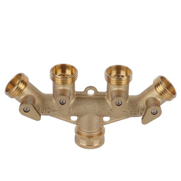 G3/4 Messing 4-vejs Havevandingsfordeler Kugleventil Slangetilpasning Vandhane Ventilforbindelse