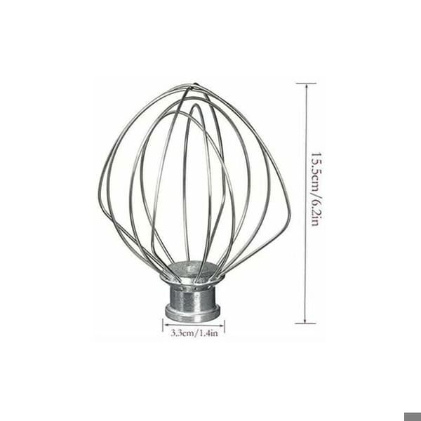 Visp i rustfritt stål kompatibel med KitchenAid K45WW WP9704329 KSM150 KSM160 K45 KSM90 Robot Tilbehør