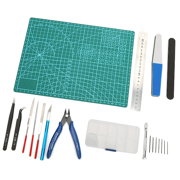 DIY Modeler Craft Tool Set Model Building Pincett Linjal filmatta kit för modellfläkt