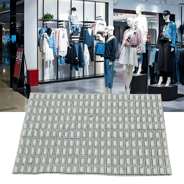 24*40 cm Hotfix-kivihelmiarkki Nauhaverkko Trimmiarkki DIY-koristetarvikkeet