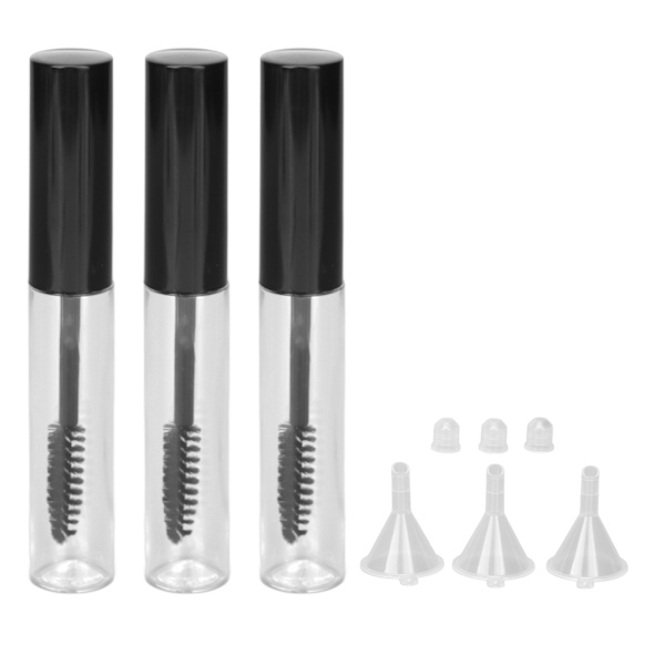 3 kpl Tyhjiä Mascara-Putkia Ripsiharjalla Koti-Meikki DIY Ripsien Kasvuserumin Säiliöitä Suppilolla