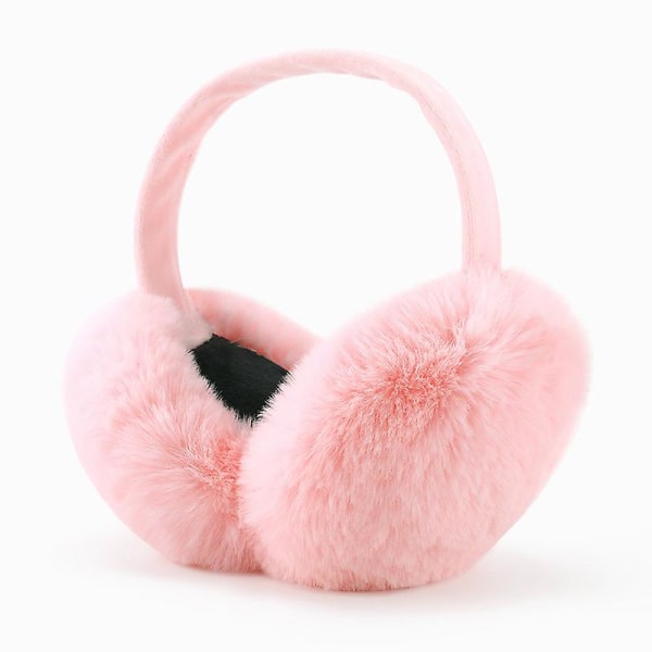 Øreklokker for kvinner Vinter ørevarmere myk og varm kabelstrikket pelsfleece øreklokker øreklokker for kaldt vær Pink B