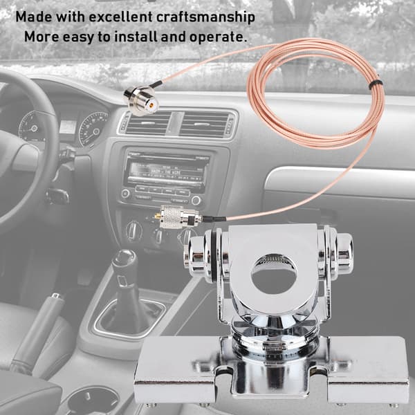 RB-400 Mobil Bilantenne Beslag Sideklips med 5M Feeder og Kit Sort Bilradio Tilbehør
