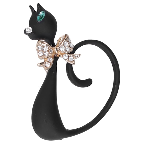 Broschnål Diamant Katt Djurmönster Kavajnål AllMatch Party Corsage Tillbehör 2135 (Svart)