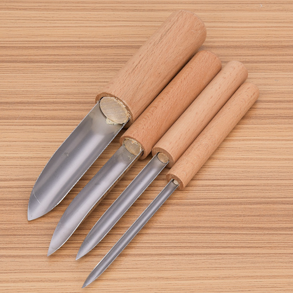 4 stk Keramikkuttere Keramisk Modellering Gravering DIY Verktøy Skulptur Leire Halvcirkelformet Kutter