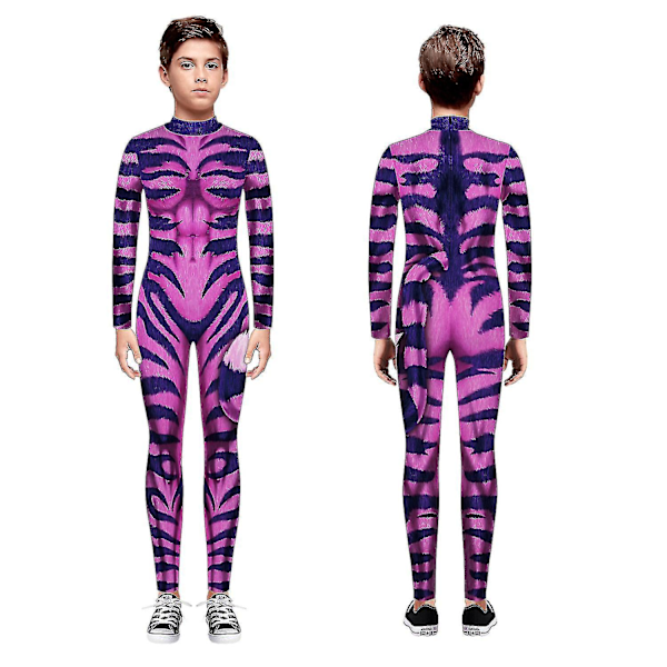 Vaaleanpunainen Luuranko Halloween-Puku Onesie Lapsille ja Aikuisten 135cm-140cm