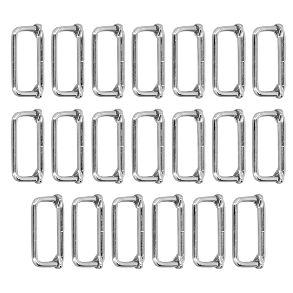 20st metall rektangeljustering Hållbar bleklös Utsökt bred applikation Metallspänne för kläder Ryggsäcksbälte3,5x38x20mm