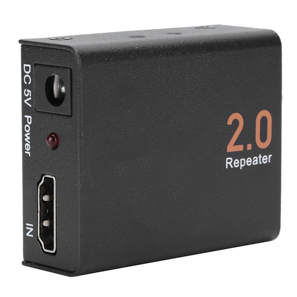 Mini HDMI2.0 Extender Repeater Understøtter 4Kx2K HDMI Signalforstærker Understøtter 3D Transmission Sort