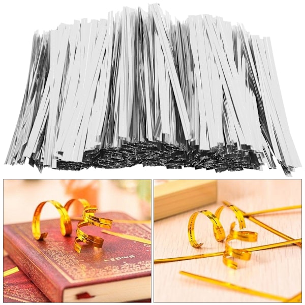3200ST PET Twist Slips 10cm för Godisbrödspåse Förpackning Lolipop DessertförseglingSilver 10cm/3200st