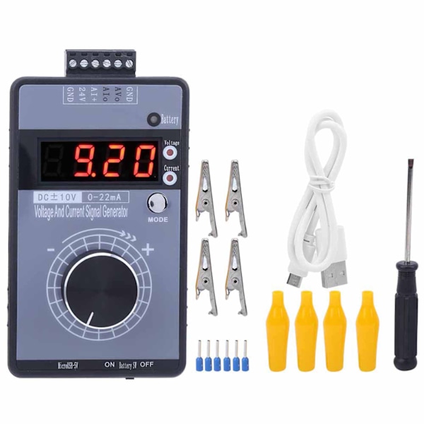 Virtasignaaligeneraattori DC 0–10V 0/0–22mA Liitäntä Analog Simulaattori 4-numeroinen näyttö PLC-paneelin virheenetsintään