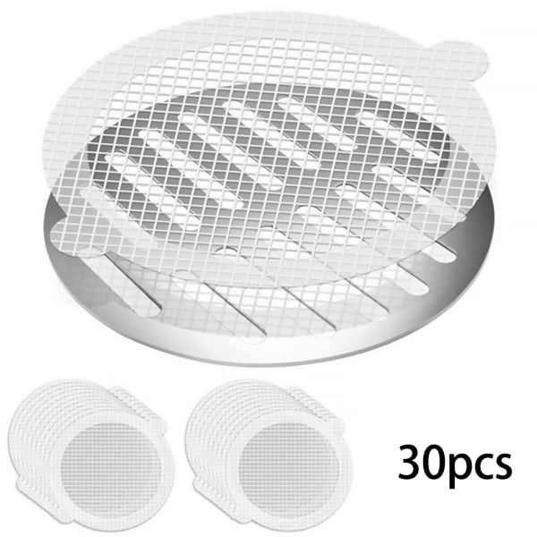 (30 stk) 11 cm diameter engangs gulvavløps klistremerker anti-tette filter bad hårfiller klistremerker