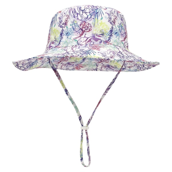 Solhatt Herre Og Kvinner Baby Pustende Basin Hat Beach Hat Fisherman Hat purple flower M 52-54