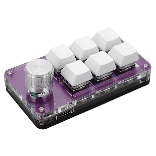 Enhands mekaniskt tangentbord Multifunktion Mini Gaming Tangentbordsgenväg Programmerbart tangentbord med ratt