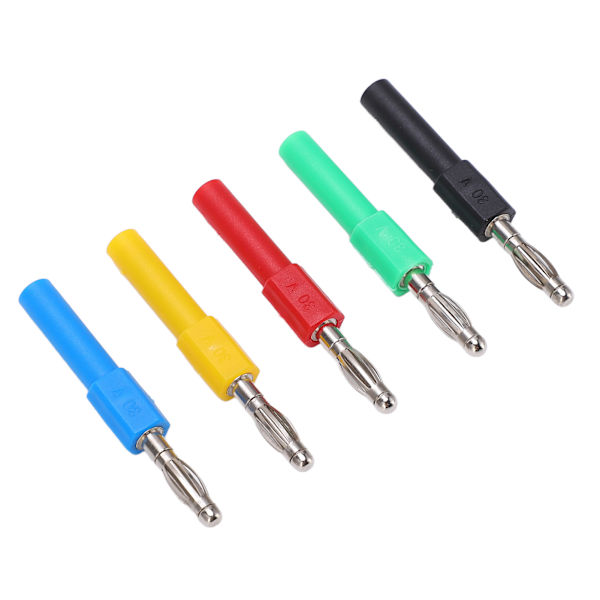5 kpl/setti J.20012 Banaani-liitäntäsovitin 4 mm uros - 2 mm naaras multimetrille