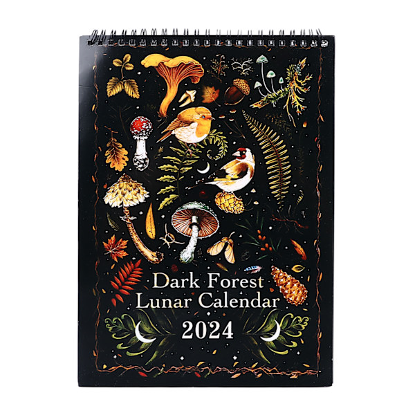2024 Lunar Calendar Dark Forest Coated Paper Rich Elements Vibrerande färger Månkalender med snodd för Family Office