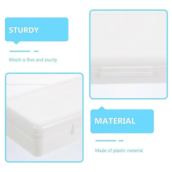Vitt plastpennfodral för att organisera skolmaterial, 5-pack