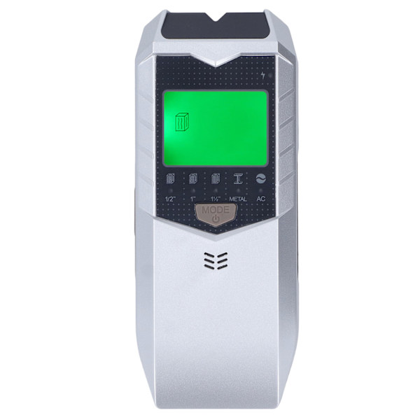 Stud Finder Vægscanner Sensor 5 Tilstande Håndholdt Detektor LED-Skærm til Træ AC-Ledning Midtpunkt Sølv