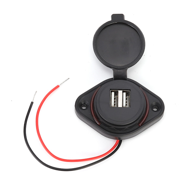 12-24V 3.1A LED Dobbel USB-lader Strømuttak Adapter Lade panelbrakett for motorsykkel bilbåt ATV UTV