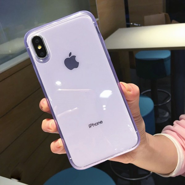 iPhone Xs Max Genomskinligt fodral, matta stötdämpande stötdämpande silikon TPU Soft Gel Telefonskal for Apple iPhone Xmax 6,5" (2018) - Klar Lila