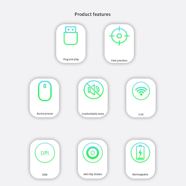 Vertikal mus 2,4G trådlös justerbar DPI batteridriven Upplyst Tyst Ergonomisk trådlös mus för spelarbete