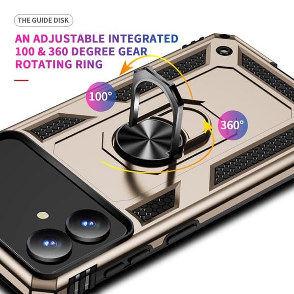 【NX】Mobilskal til Samsung Galaxy S26 Edge Plast Med Stativ - Gull