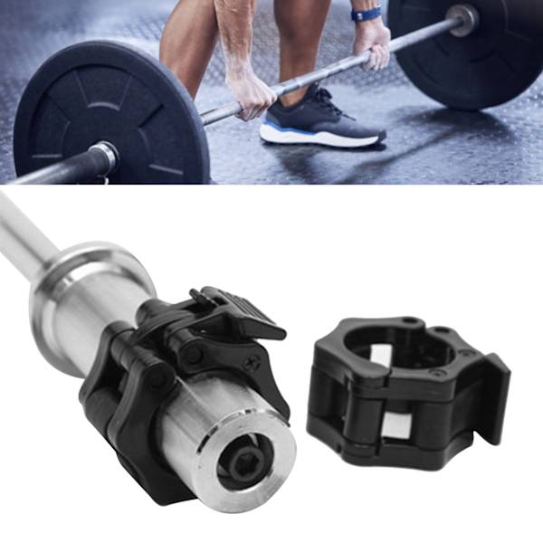 2 stk. Vægtstangsklemmer Jern Hurtigudløsning Dumbbell Lås Vægtklemmer Vægtstangsklemmer til Træning Sort