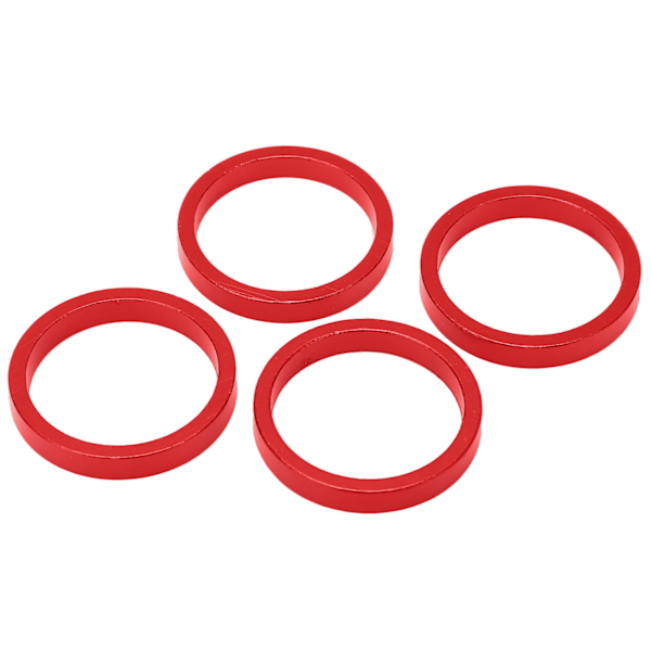 4 stk Sykkelheadset Spacer Gaffelstam Spacer Aluminiumlegering for Mountain Road Bike 28,6 mm Rør Rød