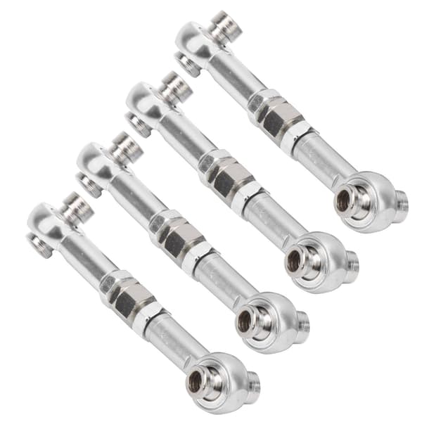 4 stk Styrestangsstænger Aluminiumlegering RC-opgraderingsdele Passer til HSP 94122 1/10 Bil Sølv