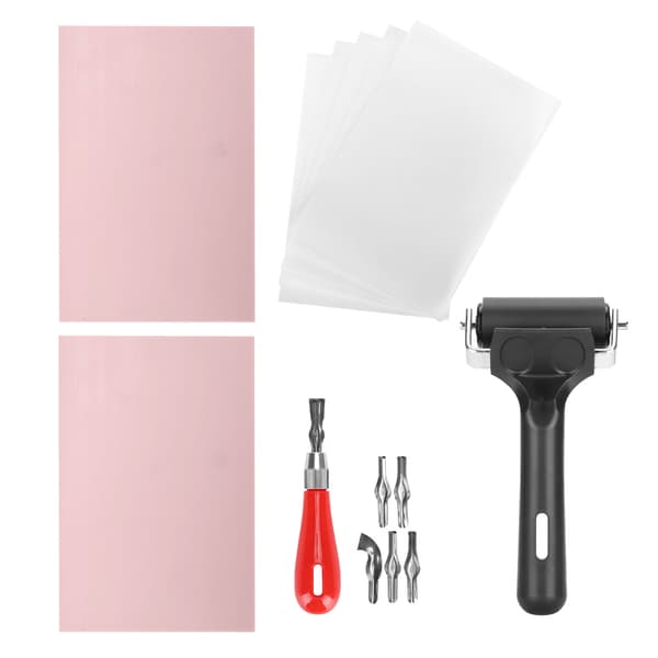 Gummi Carving Kit Block Stämpel Making Set Printmaking Printing Art Craft with Cutter Tools