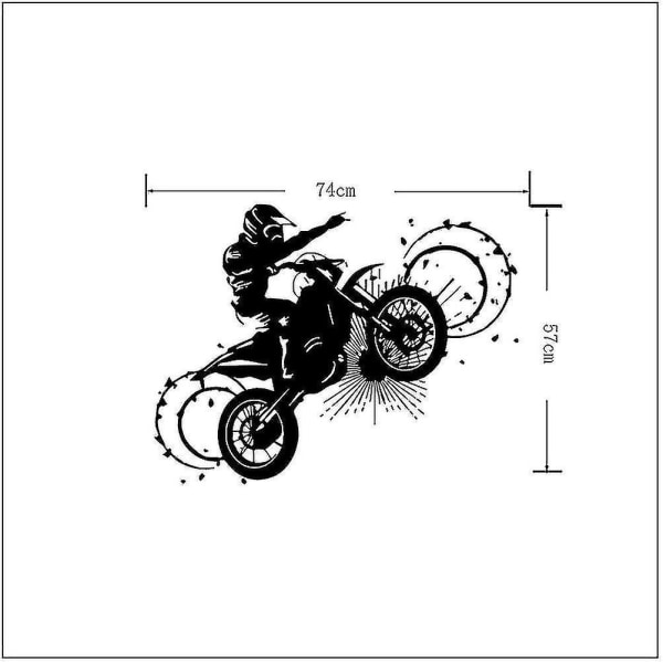 Hmwy-racing vægklistermærker Vægmaleri Hjem Decals Motorcykel Rider Aftagelig 57x74cm