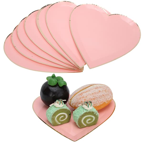 8 st papperstallrikar Mors dag Alla hjärtans dag Bröllopsfest Tillbehör Servisdekoration (rosa)