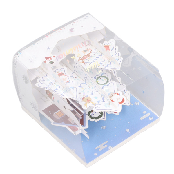 3D-popup-musiikkikort käsityöläisillä läpiviennillä kaiverrus Snowscape 3D-joulukortti pahvilla