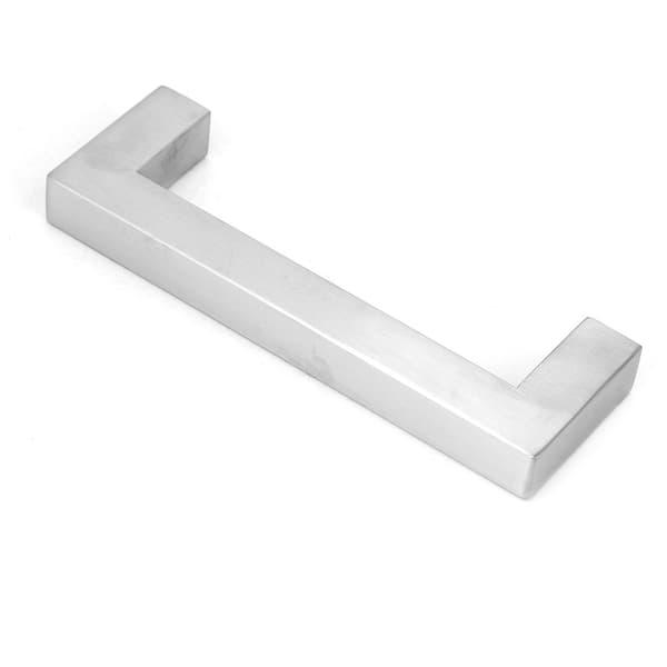 12mm 304 rustfritt stål Sølv skaphåndtak Enkel stil møbeldørtilbehør (128mm)