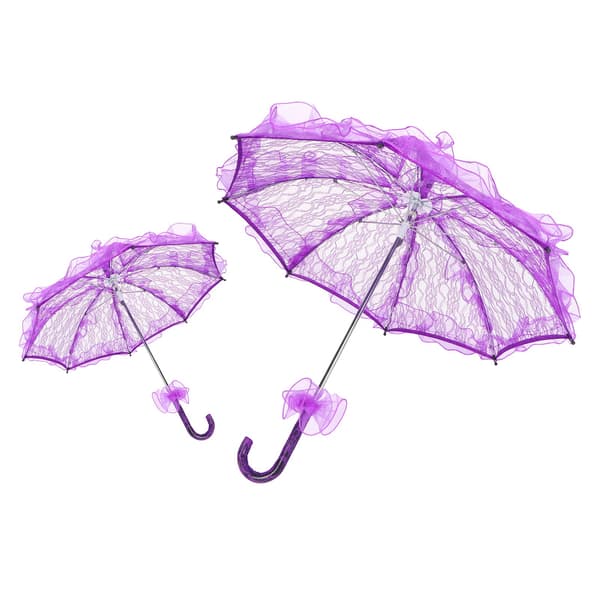【NX】Bröllopsbrudparaply Unikt vikbart spetstyg Parasollparaply Performance Props Lila