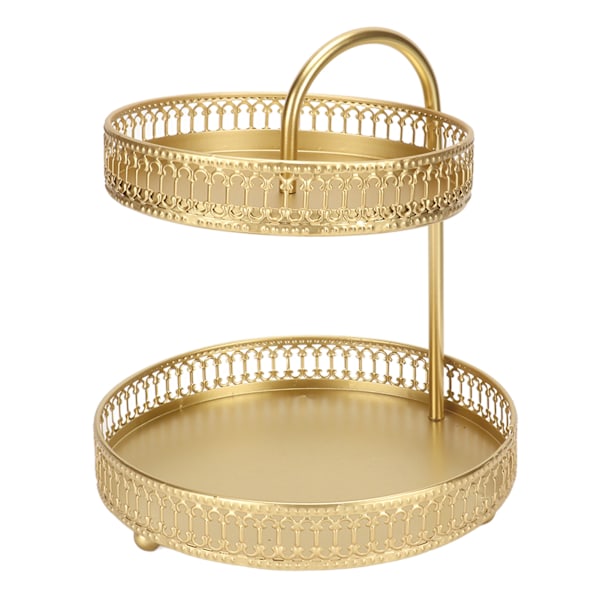 2-lags frugtbakke guld elegant stor kapacitet dekorativt multifunktionelt cupcake stativ til hjemmefest køkken